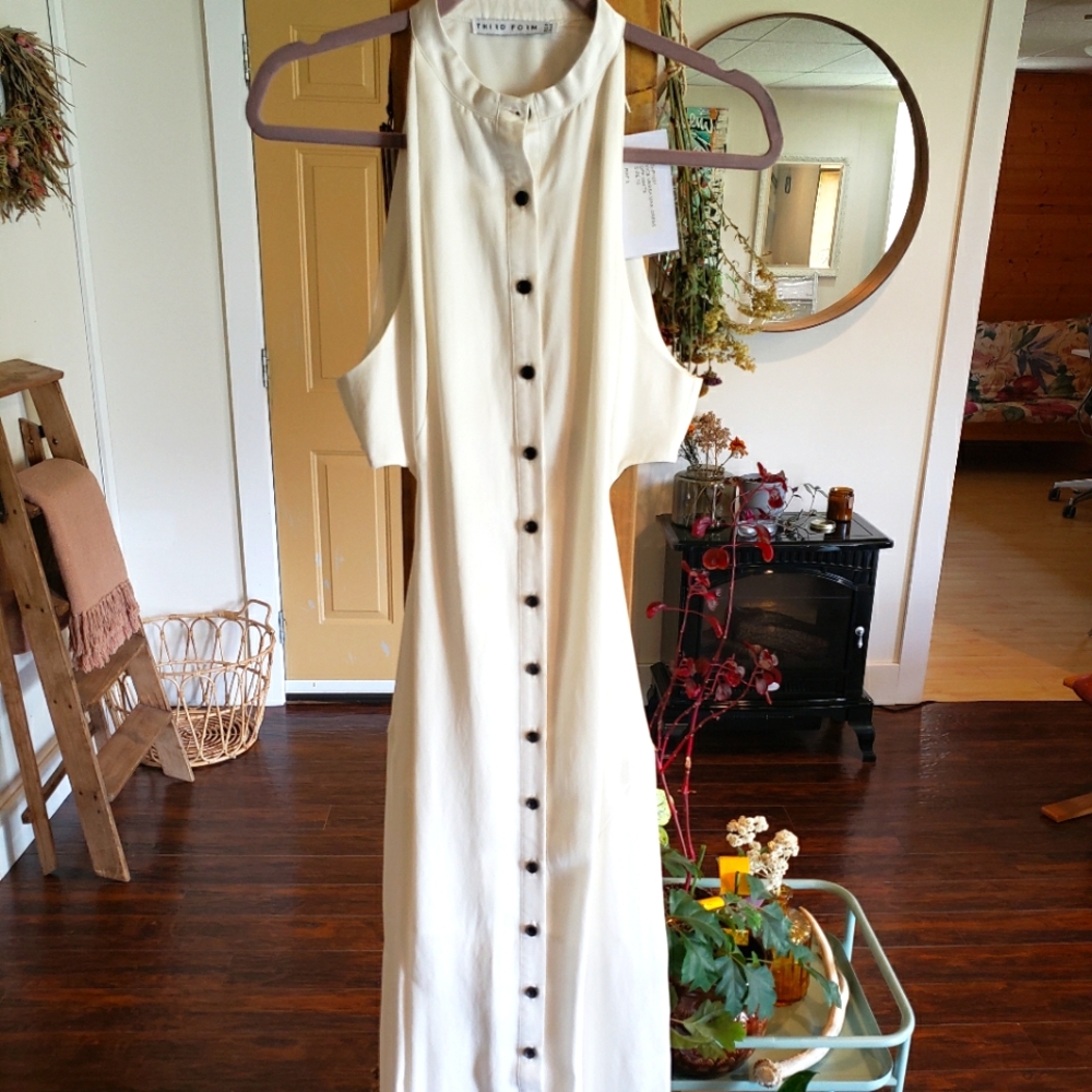 Size 12 White Floor Length Dress